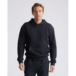 Quince Men Organic Heavyweight Fleece Hoodie Black Sleeved Top S